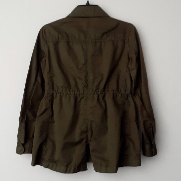 Women's LOFT Army Green Safari Utility Jacket; Zipper & Snaps; Pockets; Size XSP - Picture 3 of 6